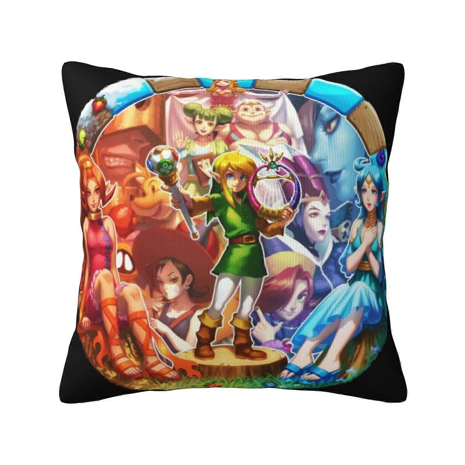c2159ゼルダの伝説枕カバースロー枕カバー椅子ソファ寝室のリビングルームの家の装飾のための柔らかいポリエステルソファクッションケースyui2159