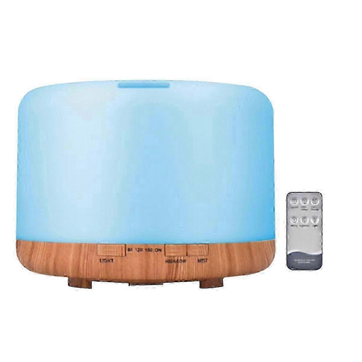 25-26 500ml Aromatherapy Essential Oil Diffuser with Remote Control and EU Plug Humidifier
