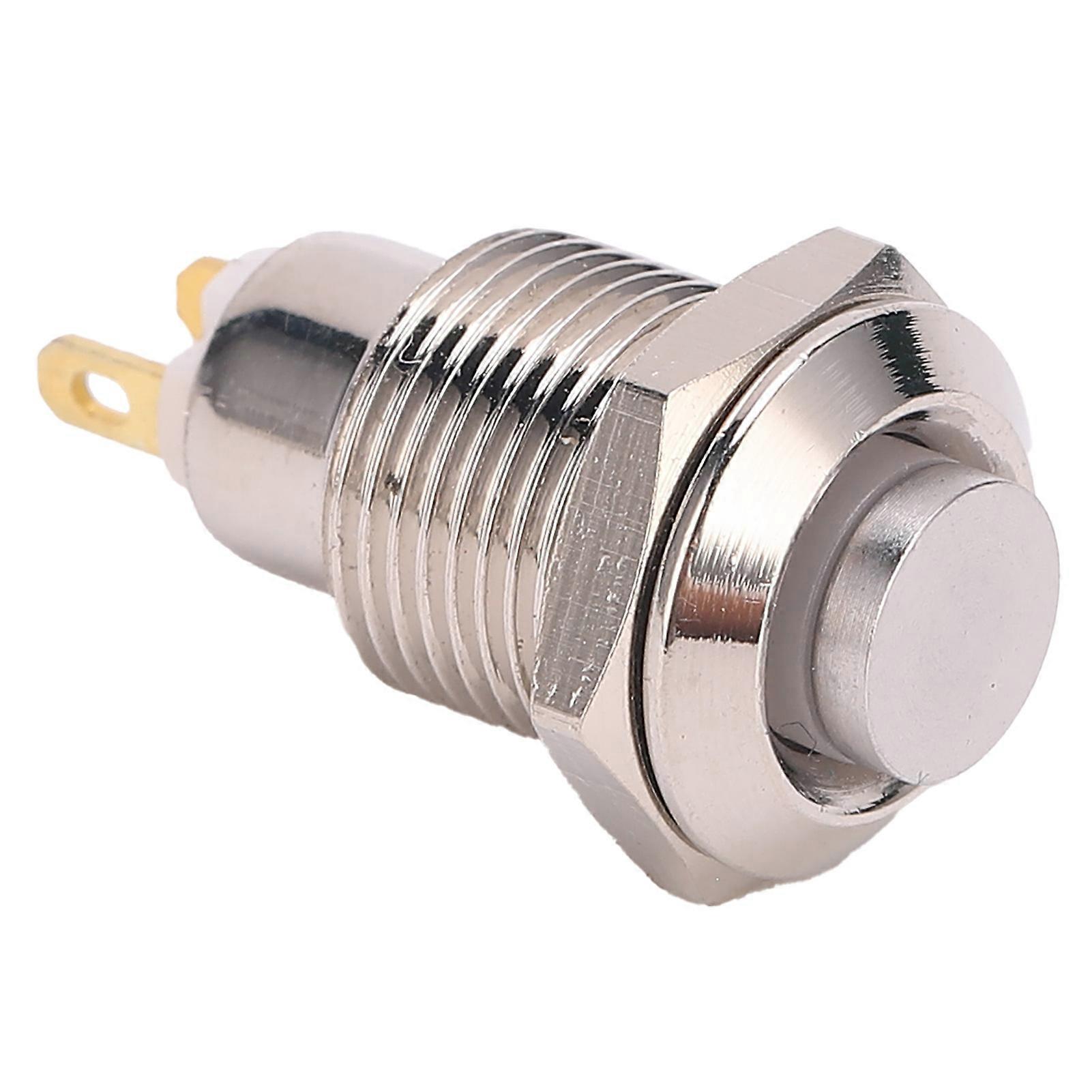 Momentary Push Button Inching Start Switch On Off Waterproof Metal High Round Head 10mm 3V