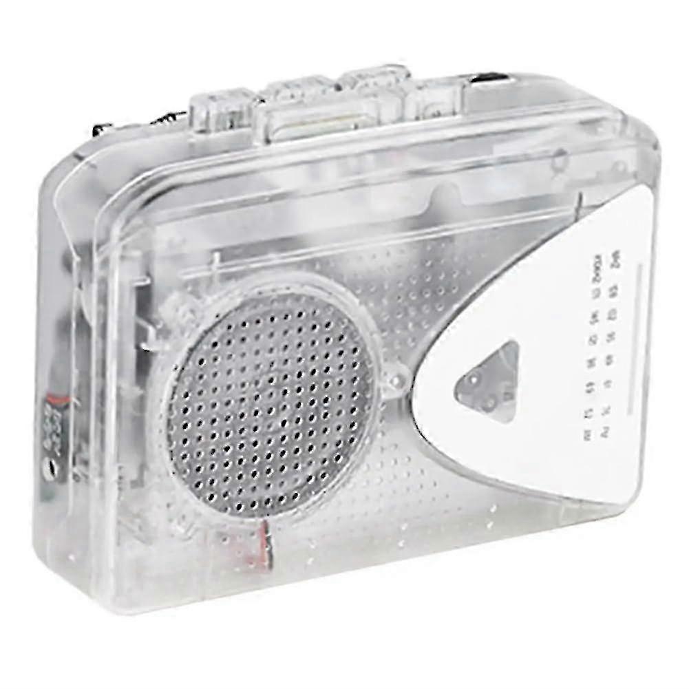 2025 Transparent Cassette Player with FM/AM Radio, External Speaker, and Stereo Functionality