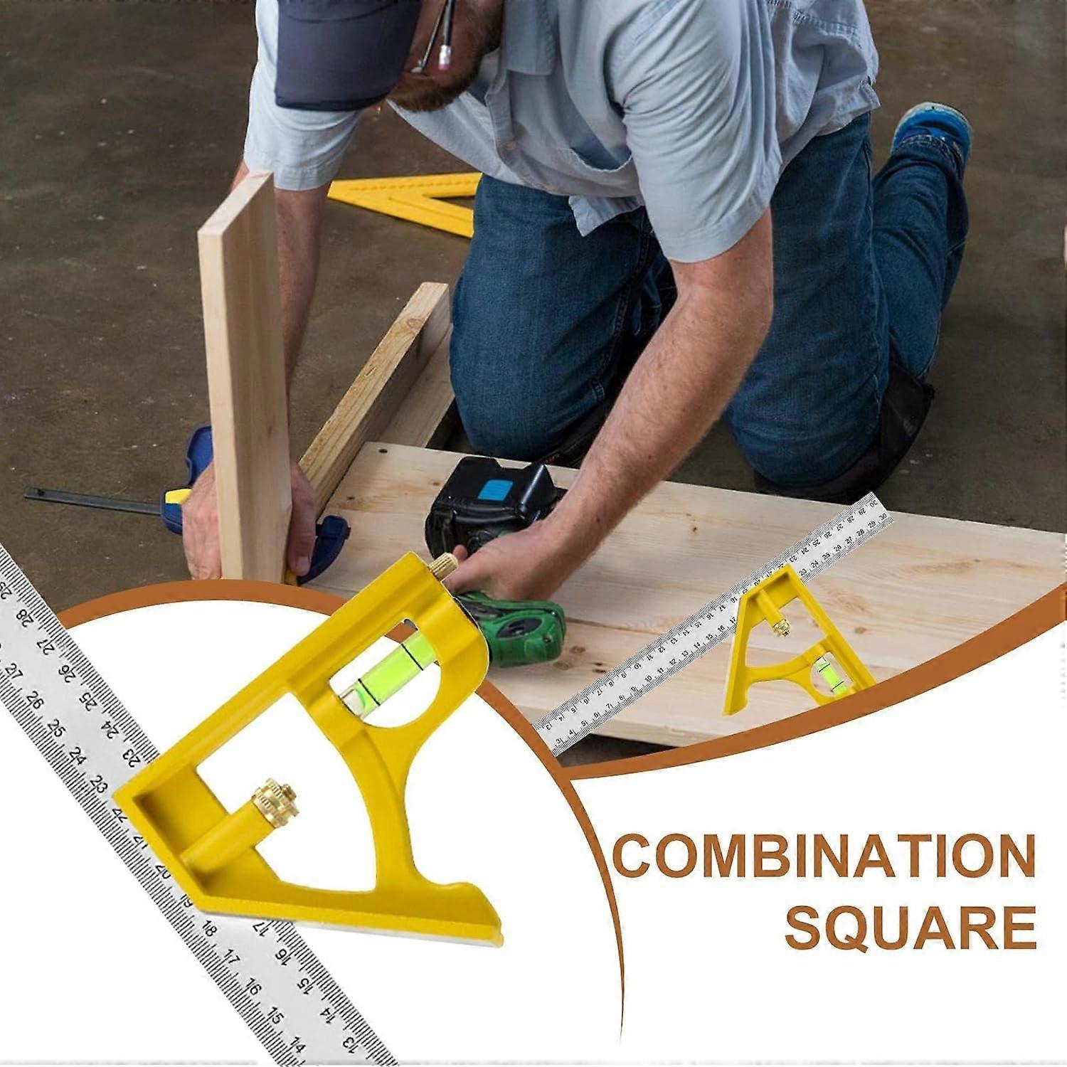 Precision Carpenter's Square Combination Angle For Woodworking Tool For Door Installation Construction Supplies