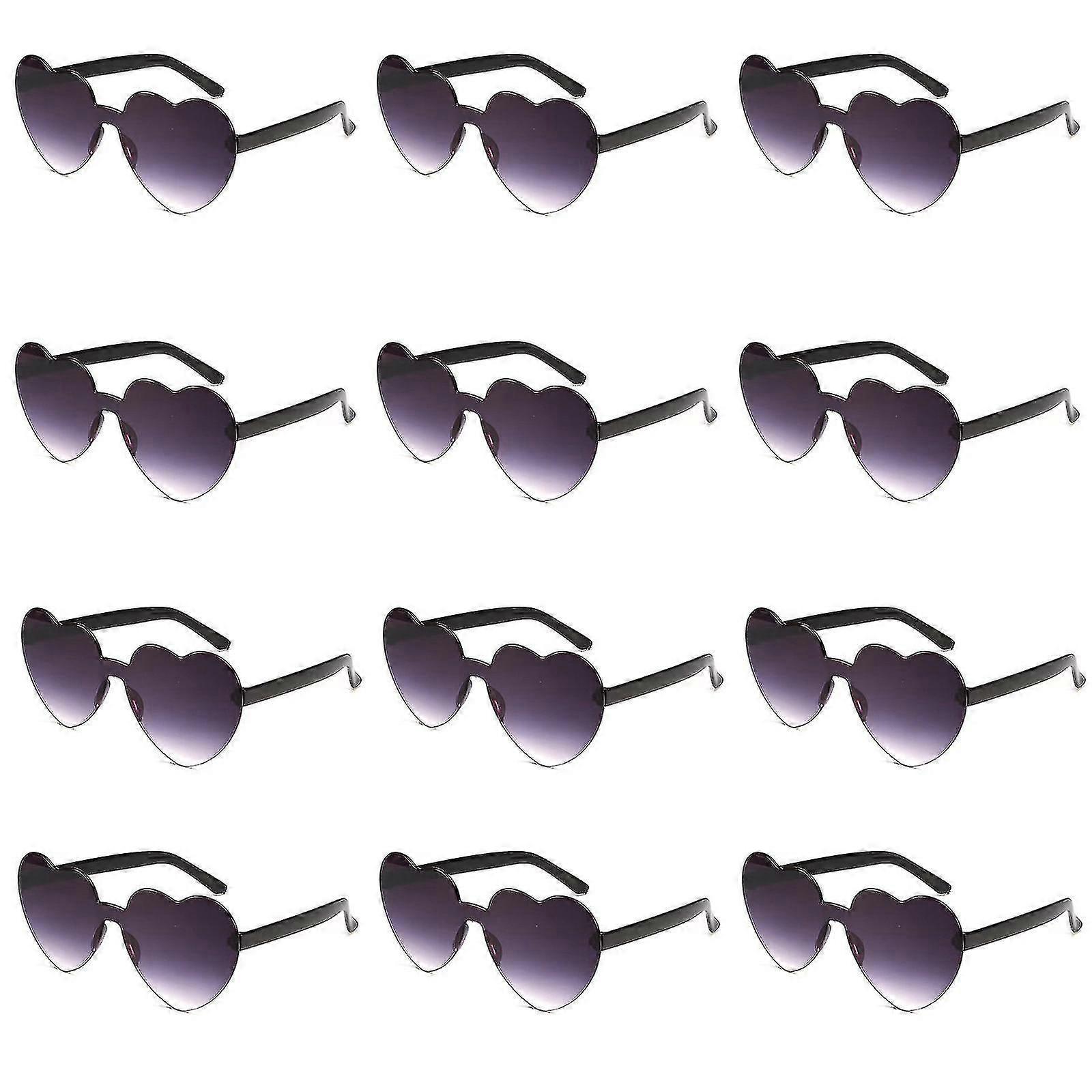 パーティー、かわいい、高品質のための女性と男性のための12pcsfunハート型美容サングラス
