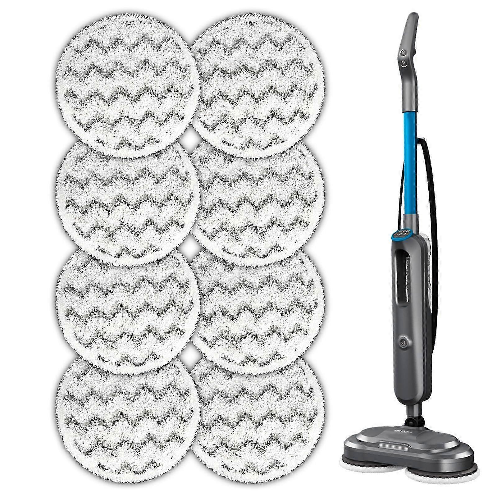 (8 Pack) 3897A Replacement Mop Pads Compatible Bissell with SpinWave SmartSteam Scrubbing Steam Mop