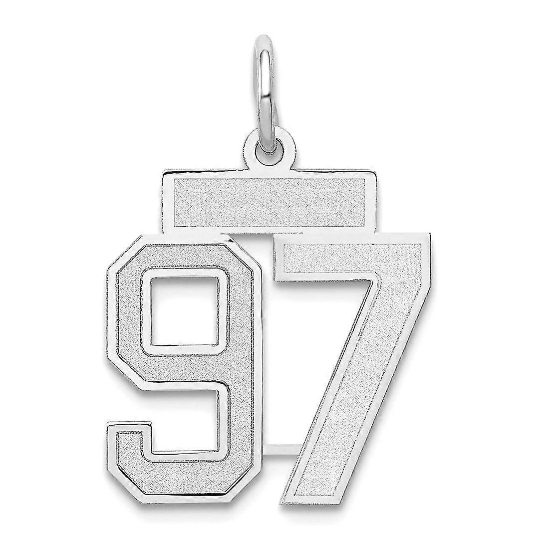 女性のための14Kホワイトゴールドスモールサテンスポーツゲーム番号チャームペンダントネックレス