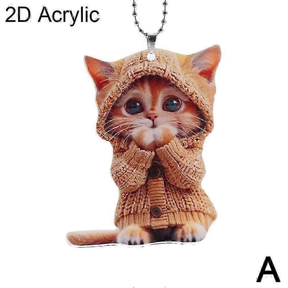 Söt katthängesprydnad med snodd för bil i akryl