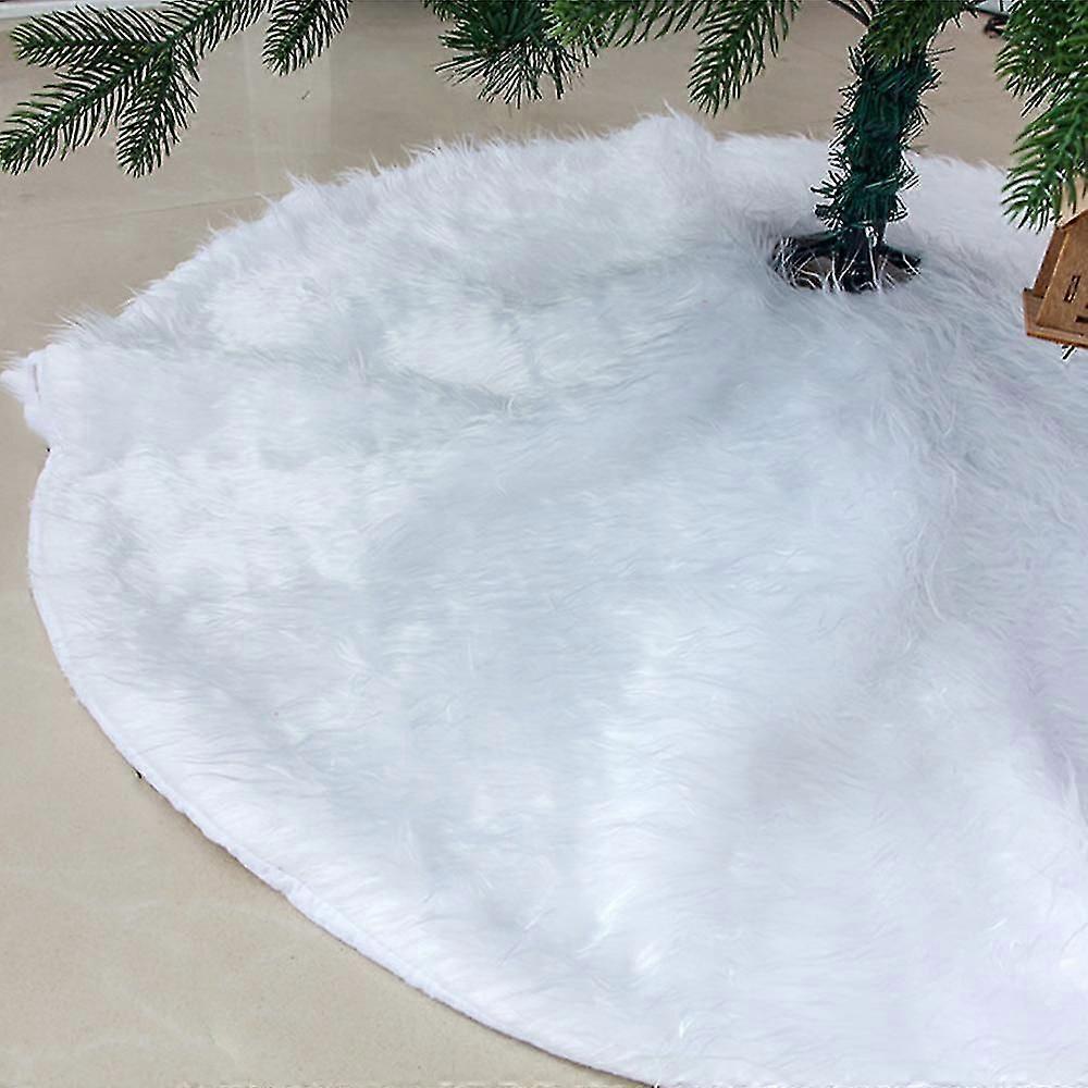 Christmas Tree Foot Cover 90cm, Soft Round White Christmas Tree Rug, Plush Christmas Tree Foot Cover for Christmas Tree Decortion for Christmas Party