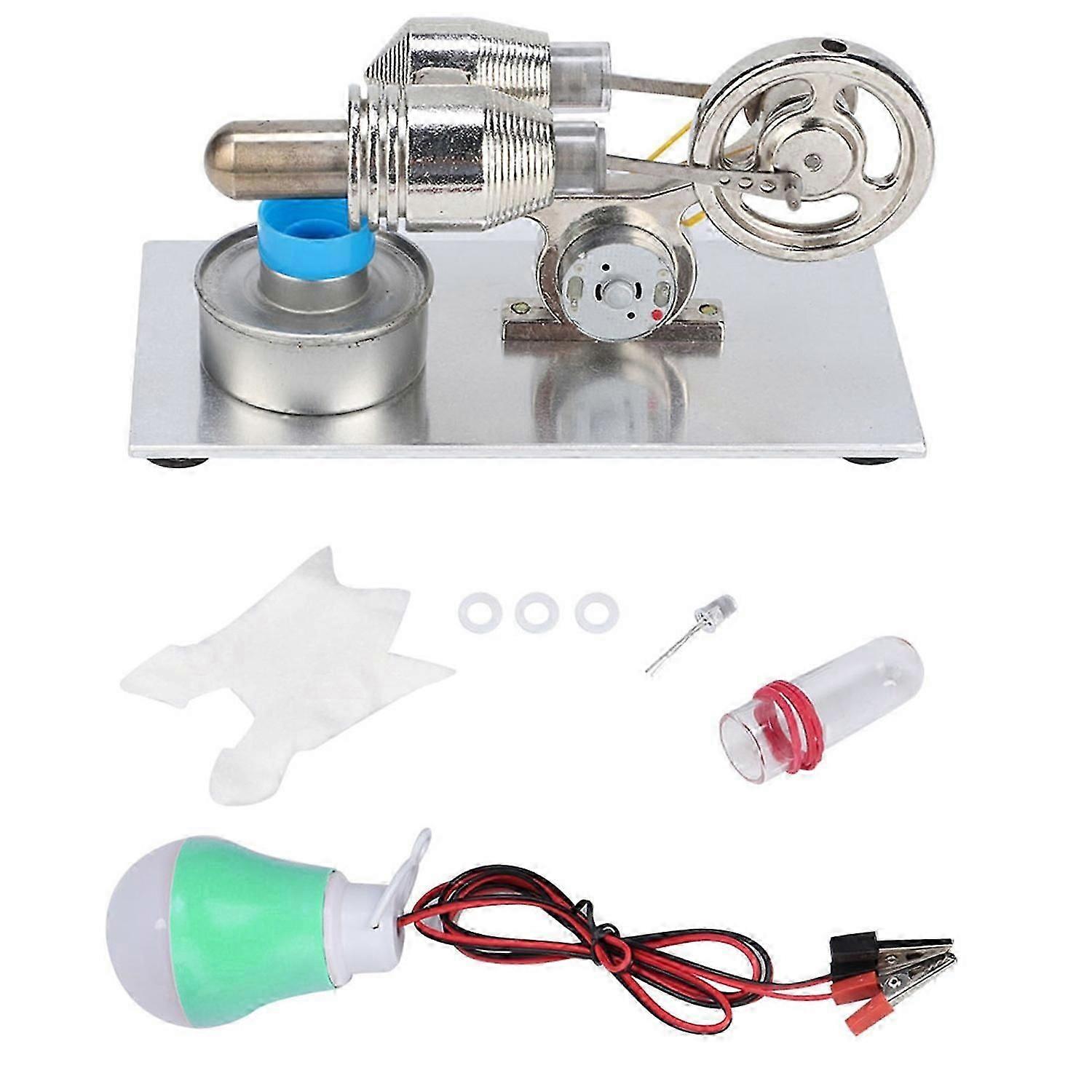 Hot Air Stirling Engine Miniature Generator Steam Power Lab Teaching Model