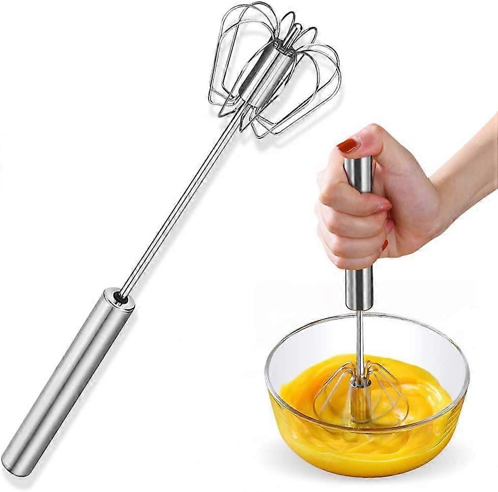 Semi-automatic Egg Beater - Stainless Steel Wire Beater Hand Push Mixer