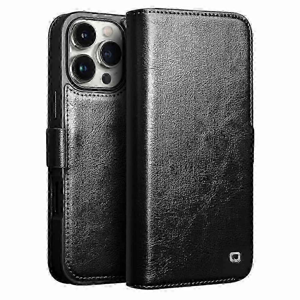 QIALINO iPhone 16 Pro Leather Wallet Case Durable Scratch-Resistant