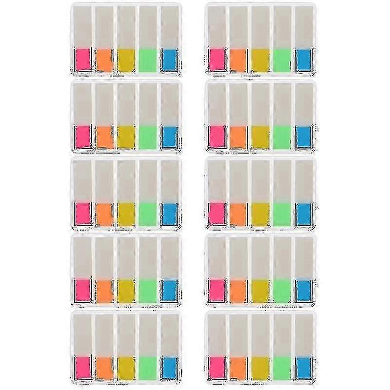 10 Sets Self-adhesive Notes Memo Pads Classification Notepads Index Stickers