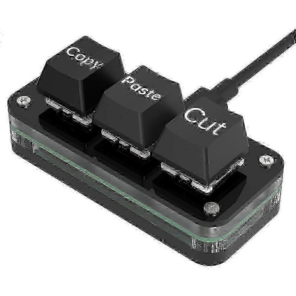 RGB 3 Keys Mini Keypad Programming Macro Keyboard Type-C Customize Gaming Mechanical Keyboard For E-sports Game Tablet