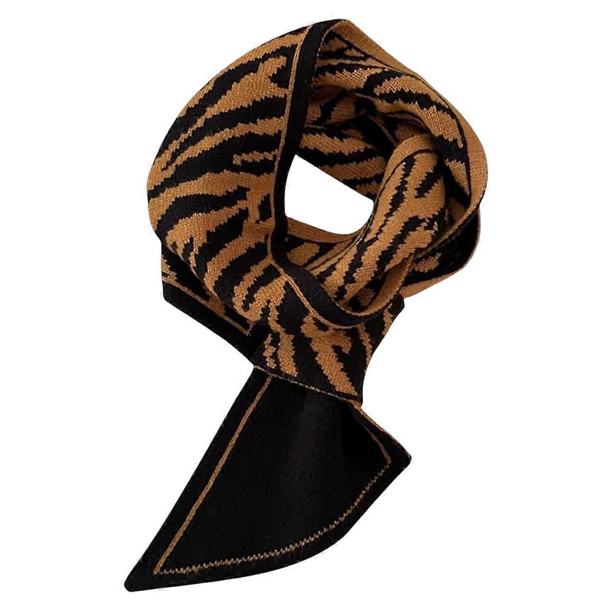 Pull-Through Design Knitted Scarf;Reversible Plaid Letter Pattern Neck Scarf;Soft Blend Polyester & Viscose Fabric Scarf;Versatile