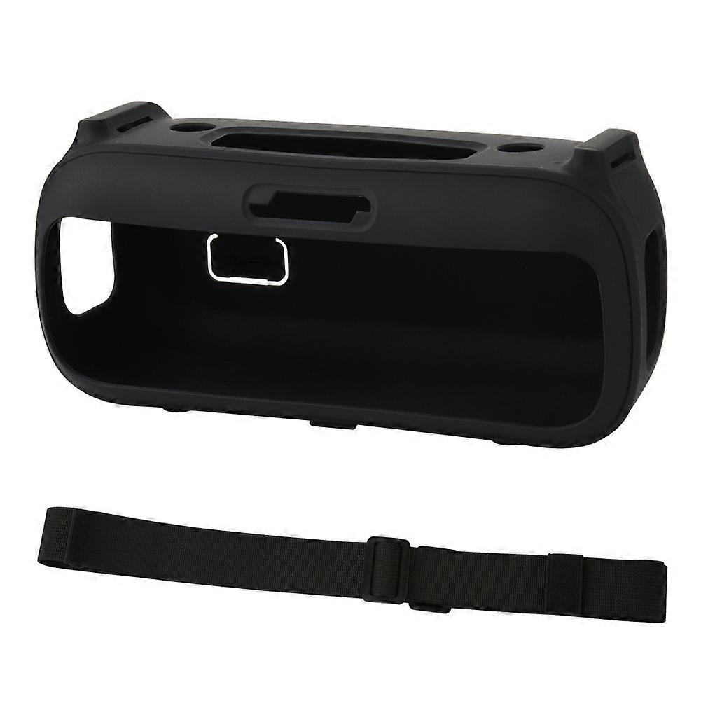 Silicone Case for Speaker, with Shoulder Strap Black