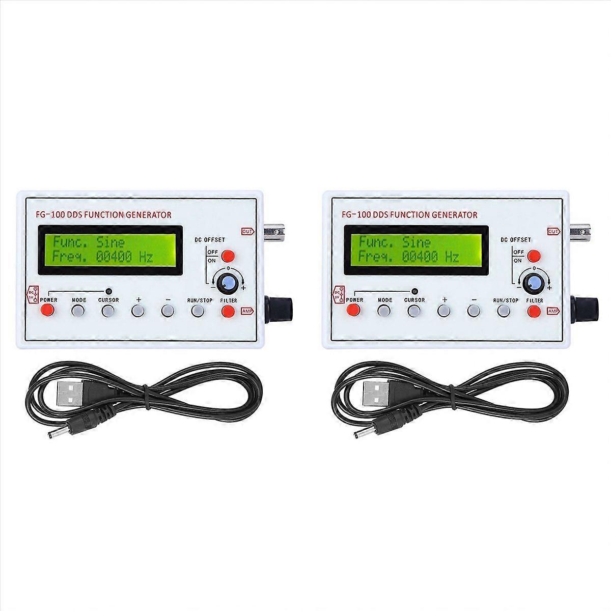 2X FG-100 DDS Function Signal Generator Frequency Counter 1Hz - 500KHz Sine+Square+Triple-Cornered W