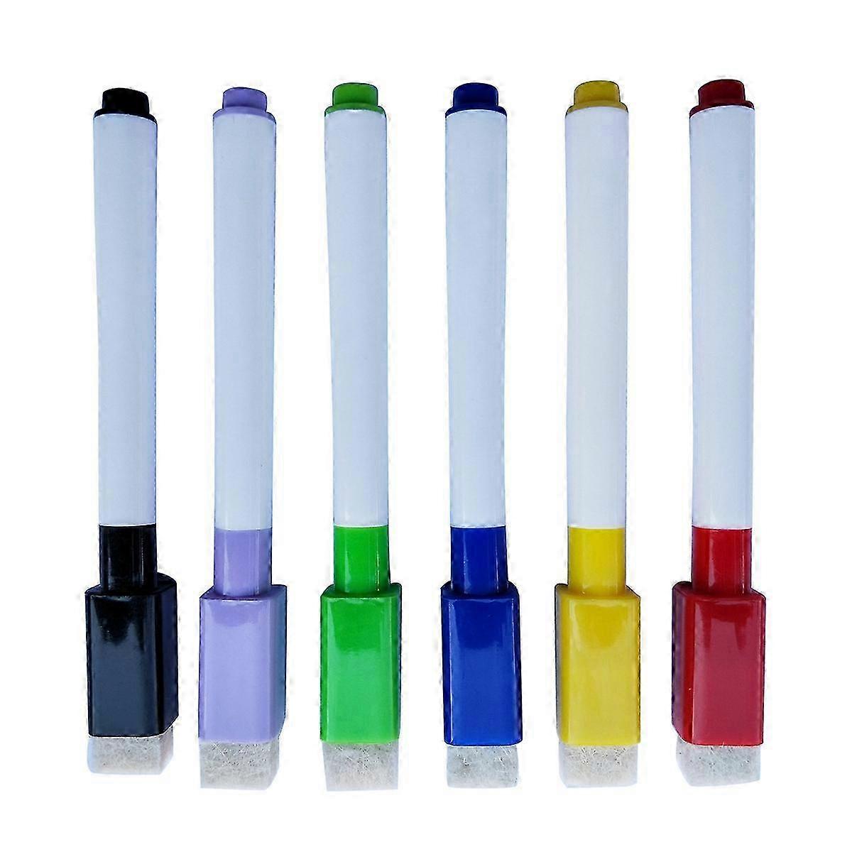 6 Pcs Dry Erase Markers Rewritable Fine Point Low Odor Mini Magnetic Assorted Vivid Colors