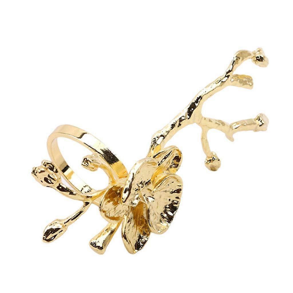 Decorative Napkin Rings with Plum Flower Design for Weddings, Hotel Dining and Formal Table Settings