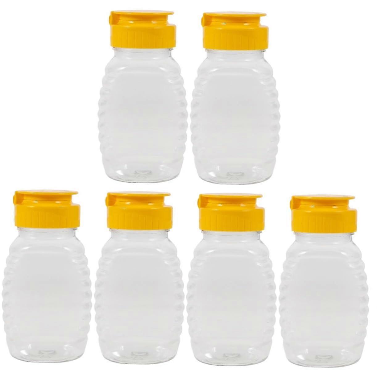 Sauce Storage Bottles, Plastic Squeezable Condiment Containers, 6Pcs, Ketchup Mustard, 10.2x5.2x4.0 Cm, Transparent