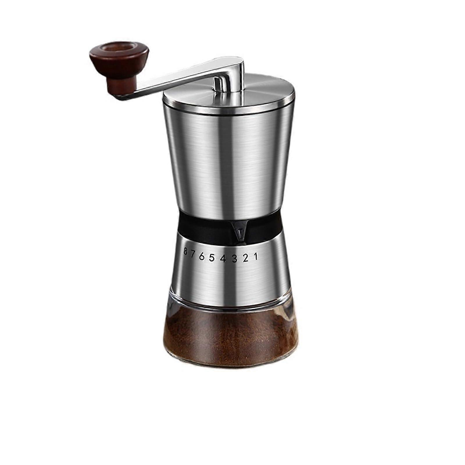 Manual Coffee Grinder with Ceramic Burr, 6 Adjustable Grind Settings, Large Capacity for Home and Travel