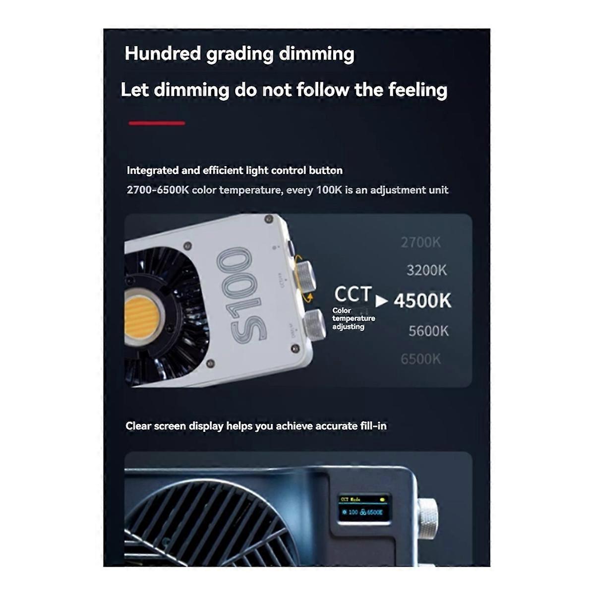 Dual Color Temperature COB Photography Light Soft Fill Lamp for DSLR Cameras, for Night Scenes & Filming EU PLUG White