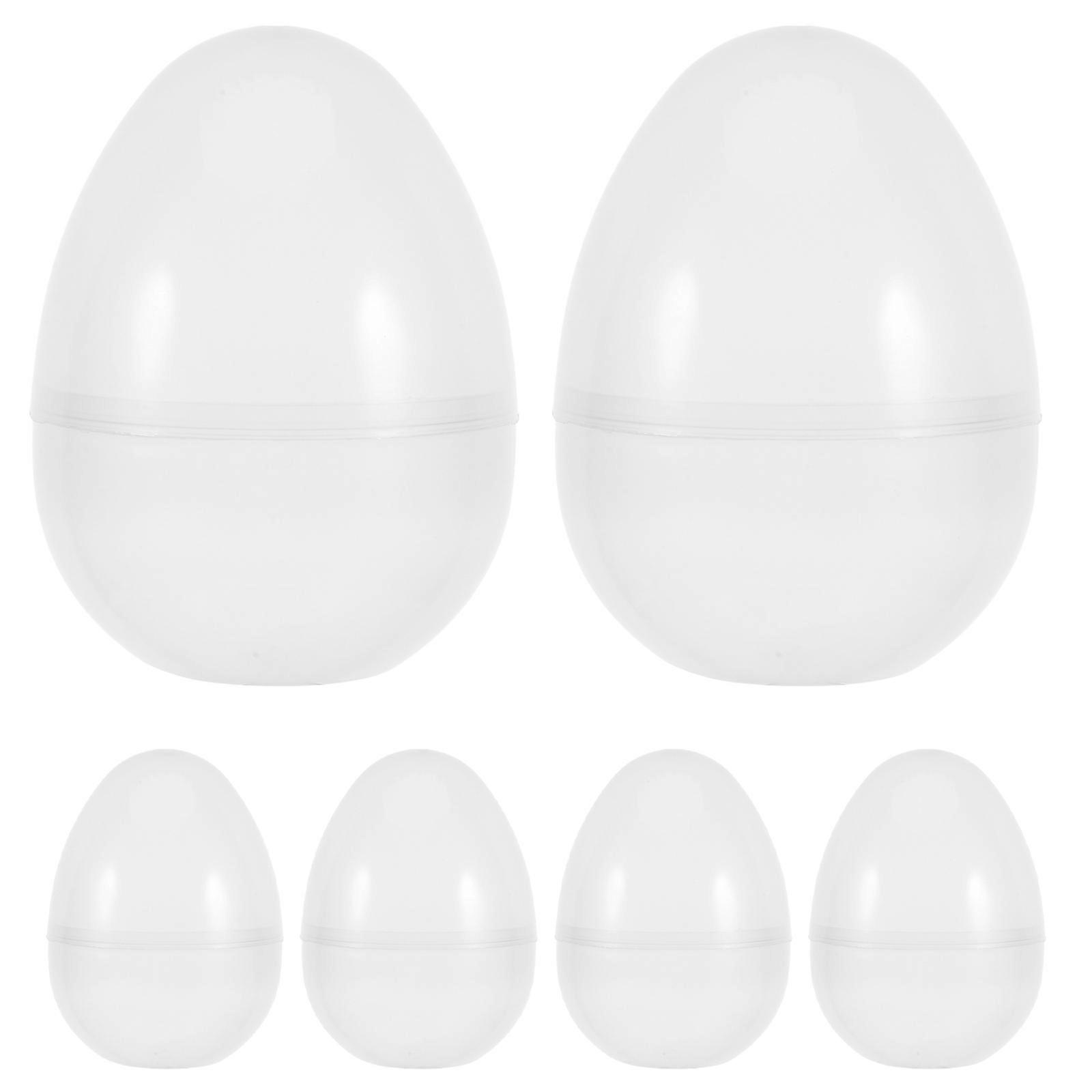 Easter Party Gifts Transparent Plastic Fillable Eggs 6Pcs Candy Containers