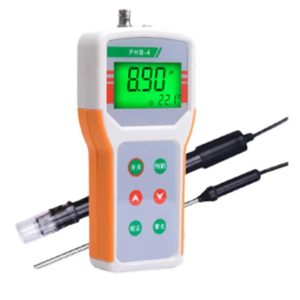 PHB-4 Handheld PH Meter Portable Digital PH Tester 0.01 Accuracy with Temperature Sensor for Water Lab Pool