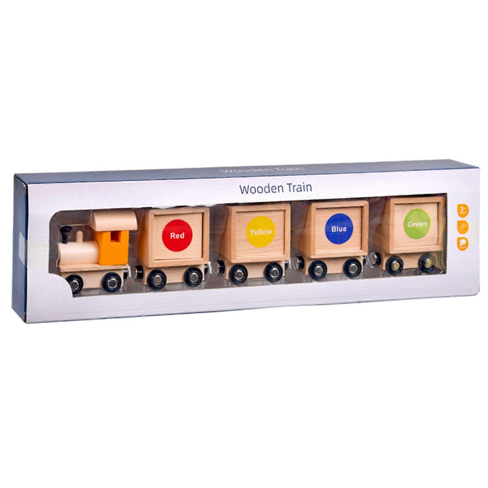 Kids Puzzle Block Toy for Educational Gifts Cognition Skill Train Toy Learning Colors and Shapes Toy Pull Along Train Multicolor