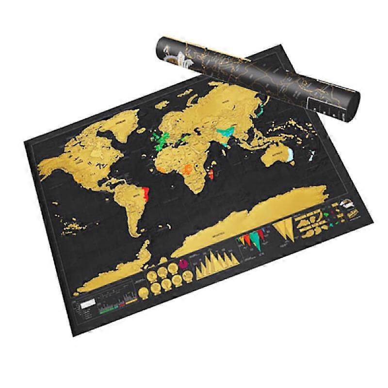 Scratch-off World Map – Deluxe scratch-off map travel poster, record visited countries