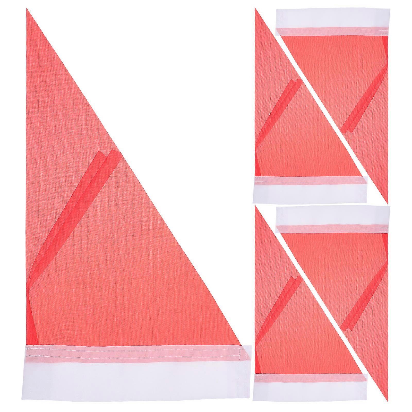 Tour Guide Flag Triangle Banner Flag for Outdoor Use 5Pcs Red Polyester