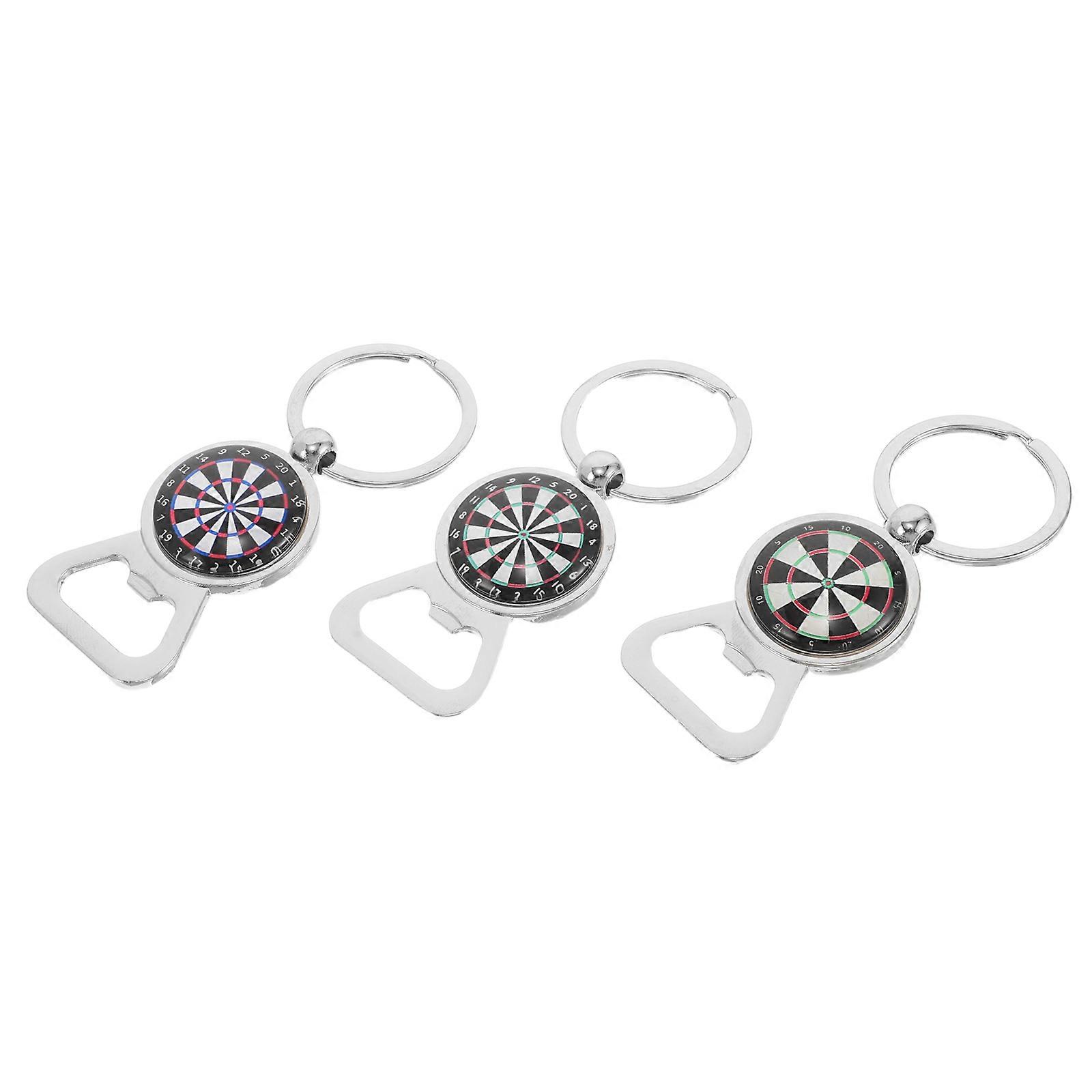 Creative Bottle Opener Keychain Dartboard Design for Hanging 3Pcs