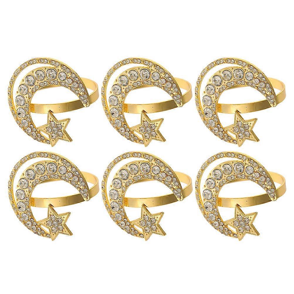 Rhinestone Napkin Rings for 6Pcs Decor