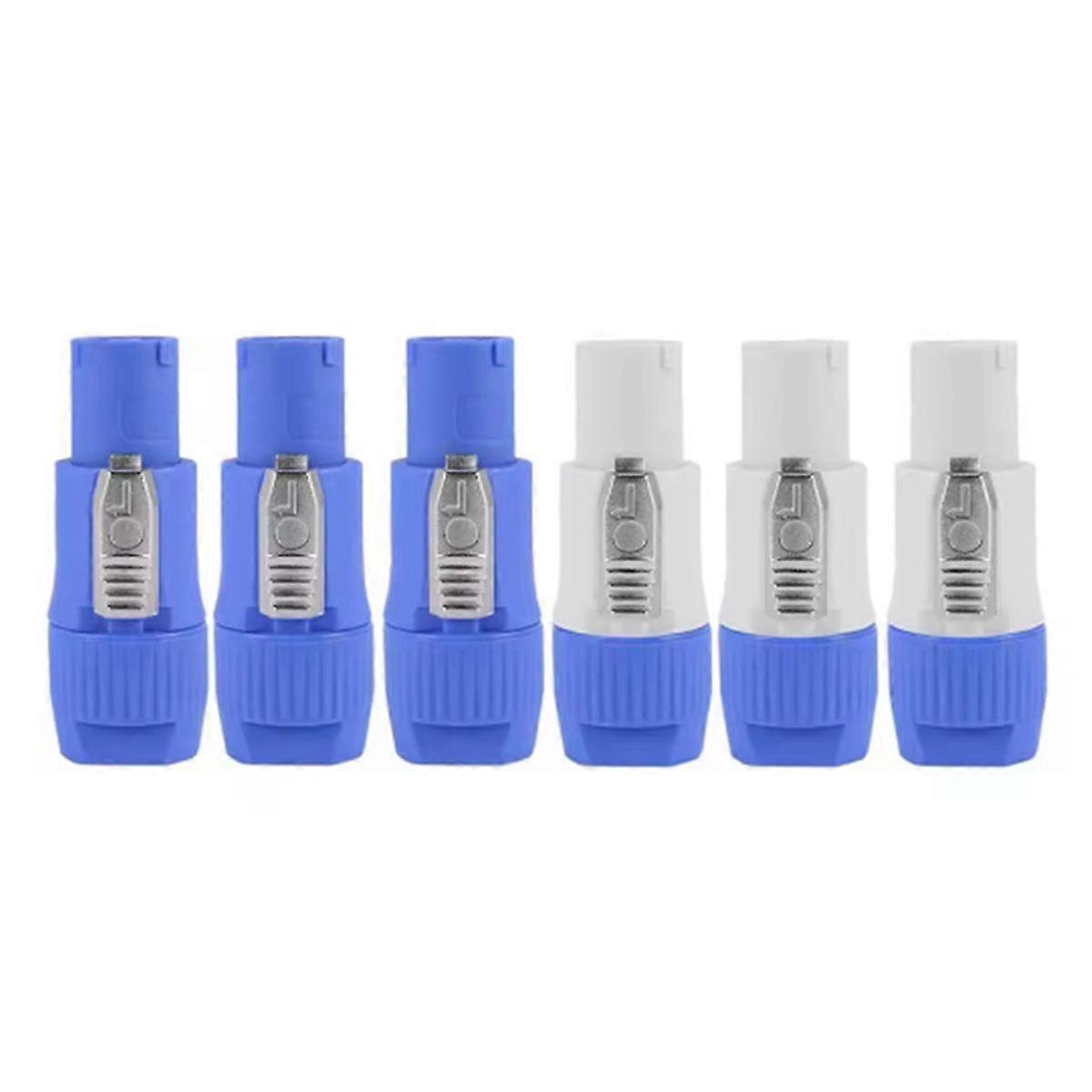 6PCS 3-Pin Speaker Connector 20A Power Plug Connector Input+Output Converters for Stage Light LED Screen Audio