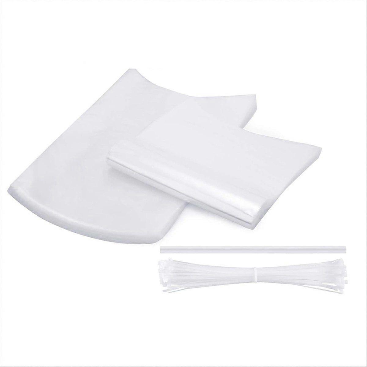 100 件家禽收缩包装袋、透明热收缩袋和 100 件扎带和透明