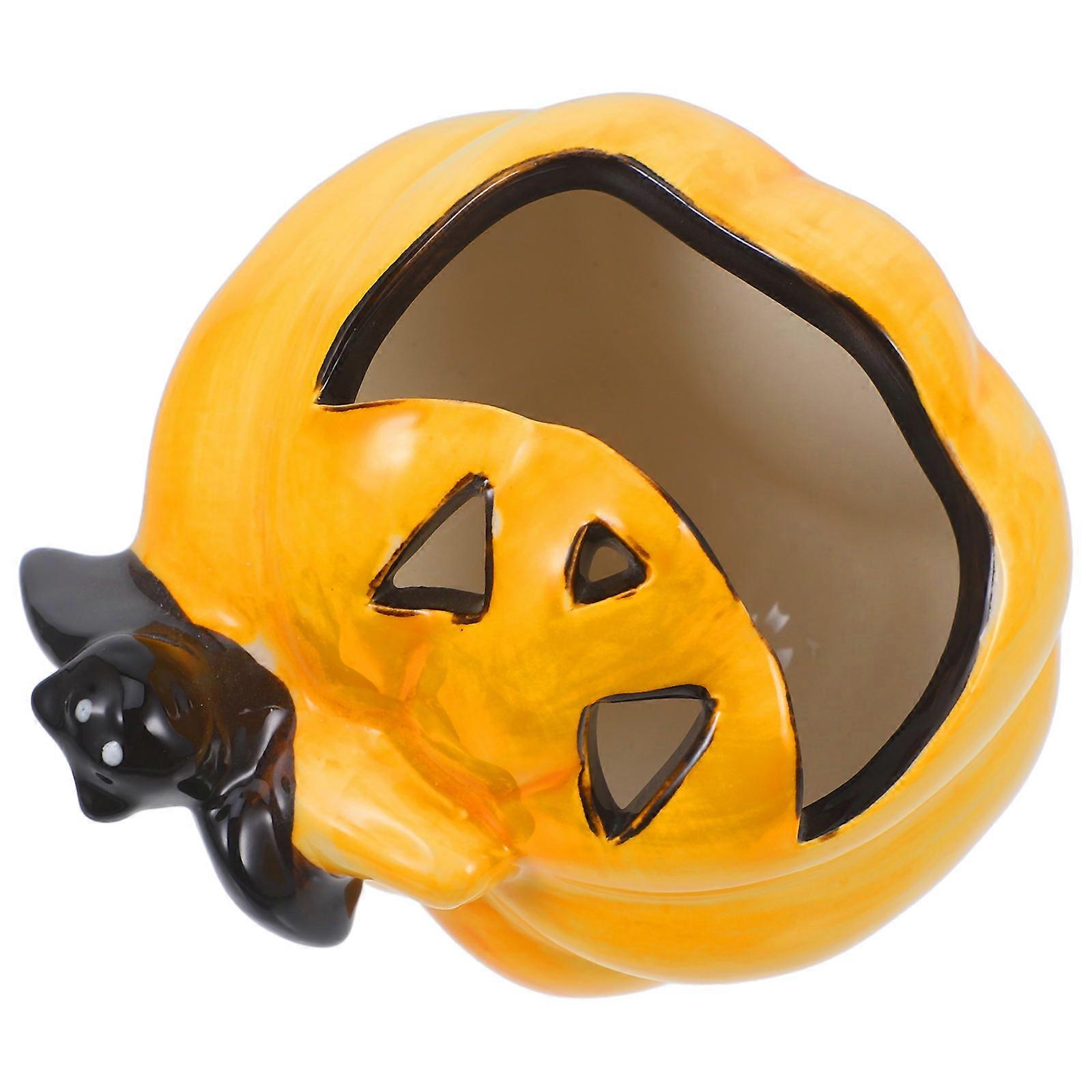 Decorative Multi Color Ashtray With Pumpkin Shape For Halloween Festive Display 1Set