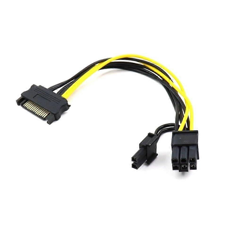 SATA to PCIe Power Adapter 6+2 Pin GPU Cable 20cm Easy Install Wide Compatibility