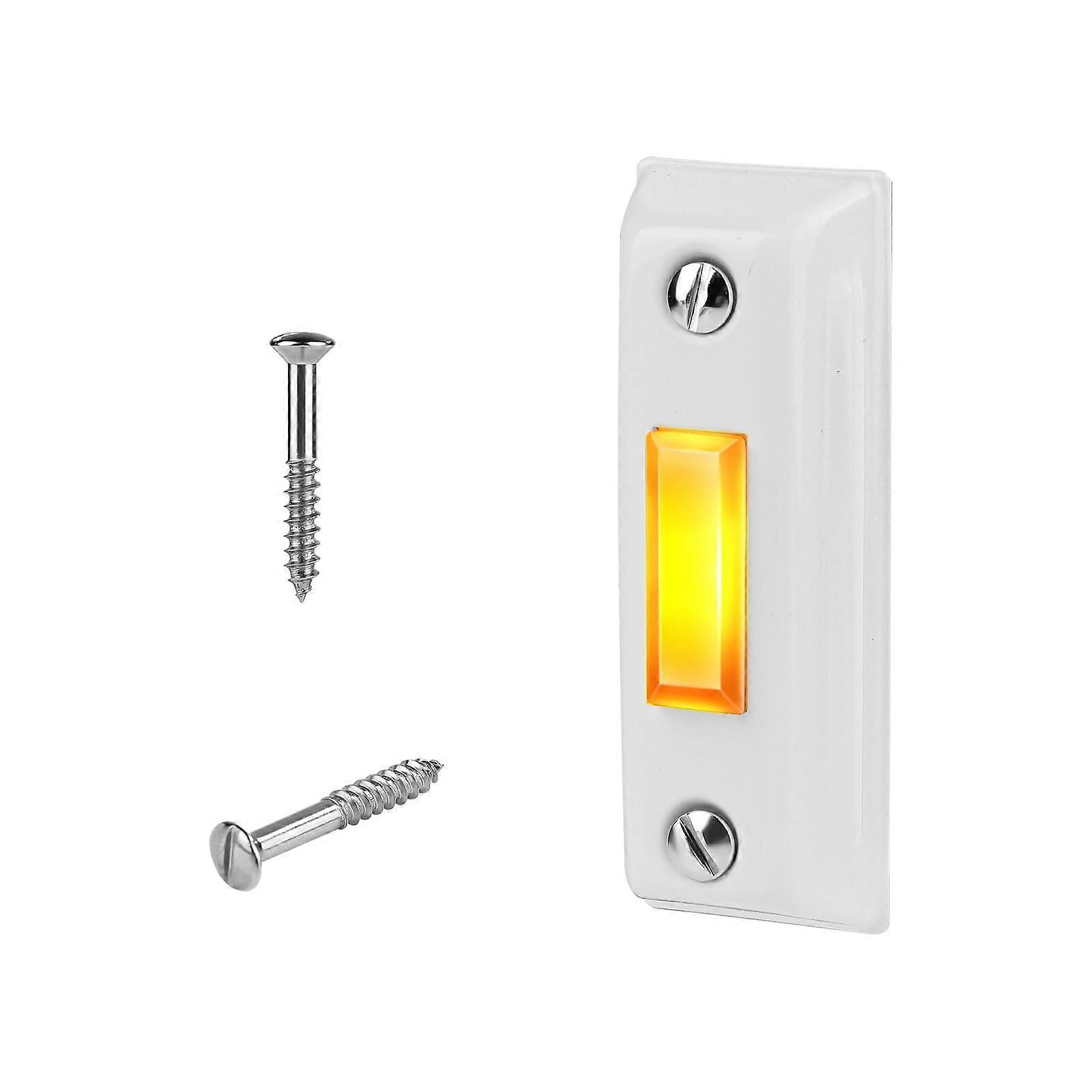 LED Doorbell Button with LED Lighted Switch, Waterproof Metal Wired Replacement for Universal Door Chimes (White)