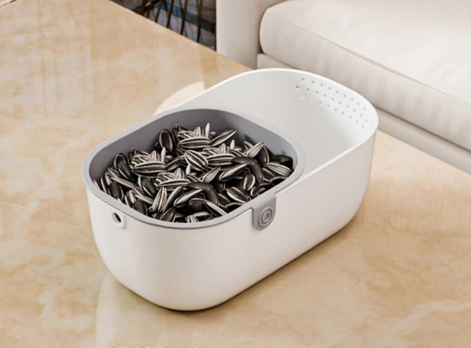 Double Layer Snack and Fruit Serving Tray with Moisture Drain Base for Organized Home Storage