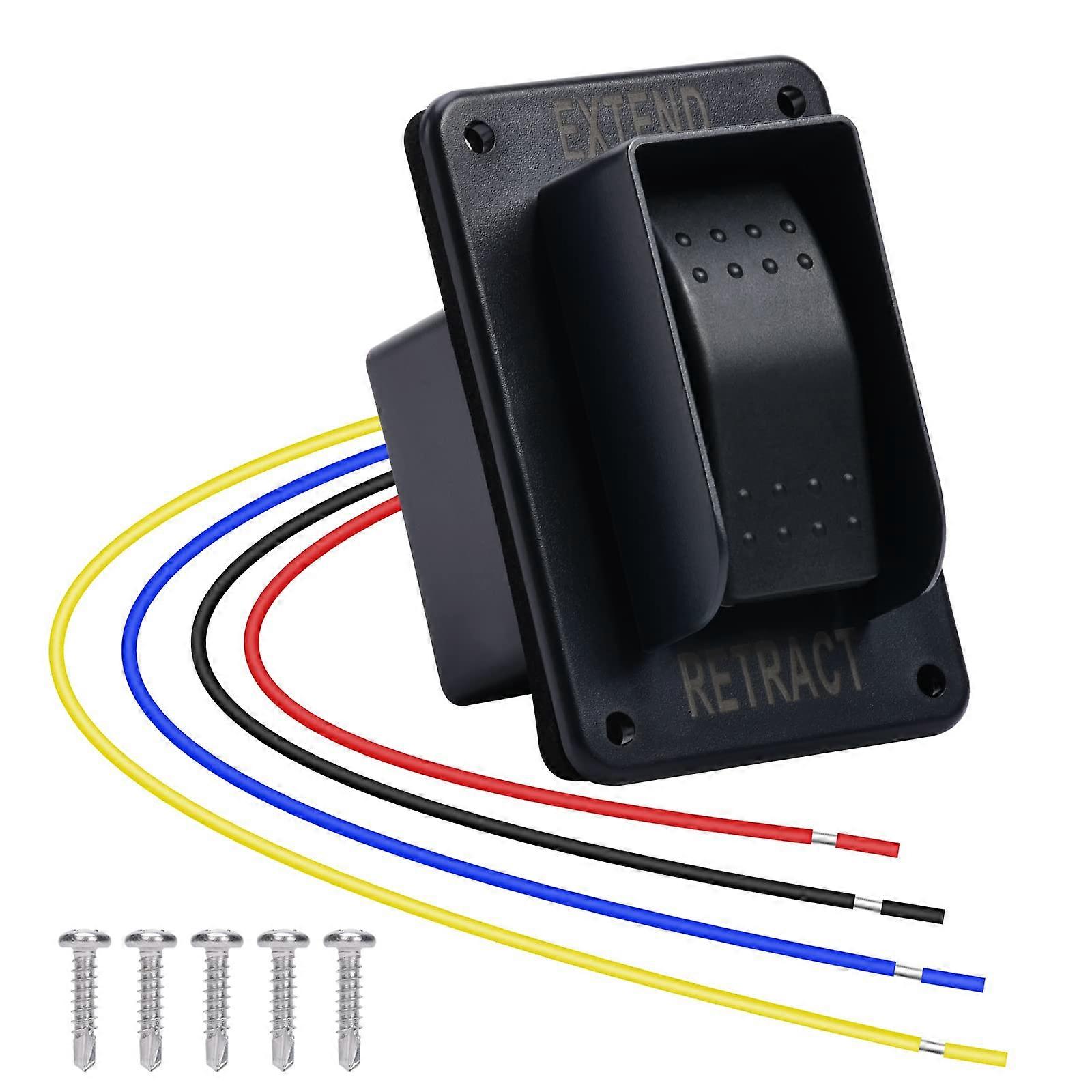 RV Electric Jack Switch with Harness 12V Waterproof IP66 for Fast RV Stabilizer Jack Operation