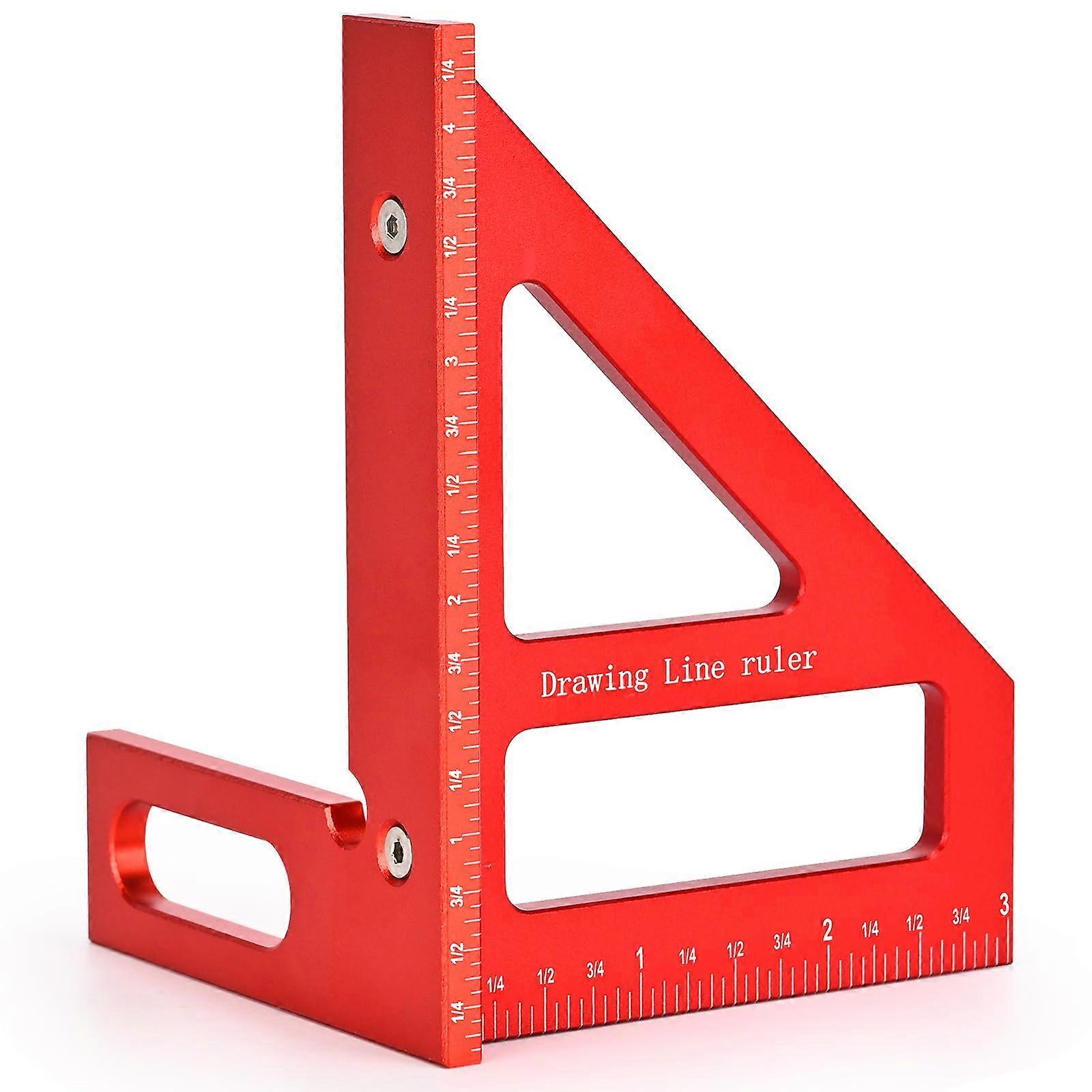 Aluminum Alloy 3D Carpenter Square, 45/90 Degree Woodworking Angle Ruler with  Precision Layout