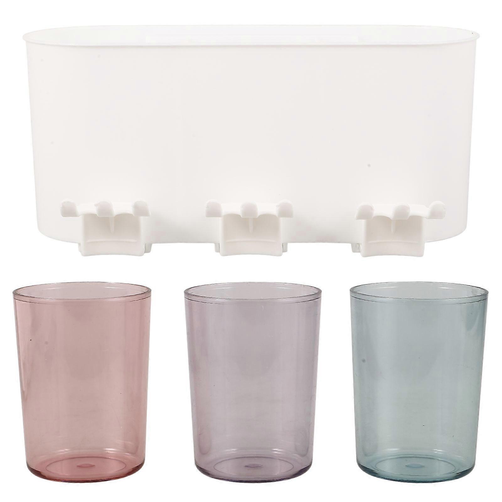 Bathroom Organizer Wall Mounted Toothbrush Holder for Storage 1Set Plastic