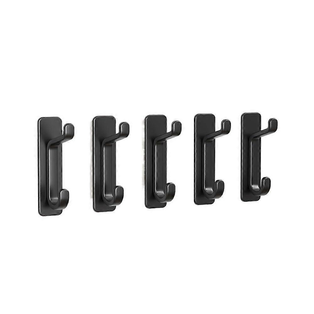 Wall Mounted Clothes Rack with Strong Adhesive Hooks, 5 Pack SpaceSaving No Drill Bathroom and Kitchen