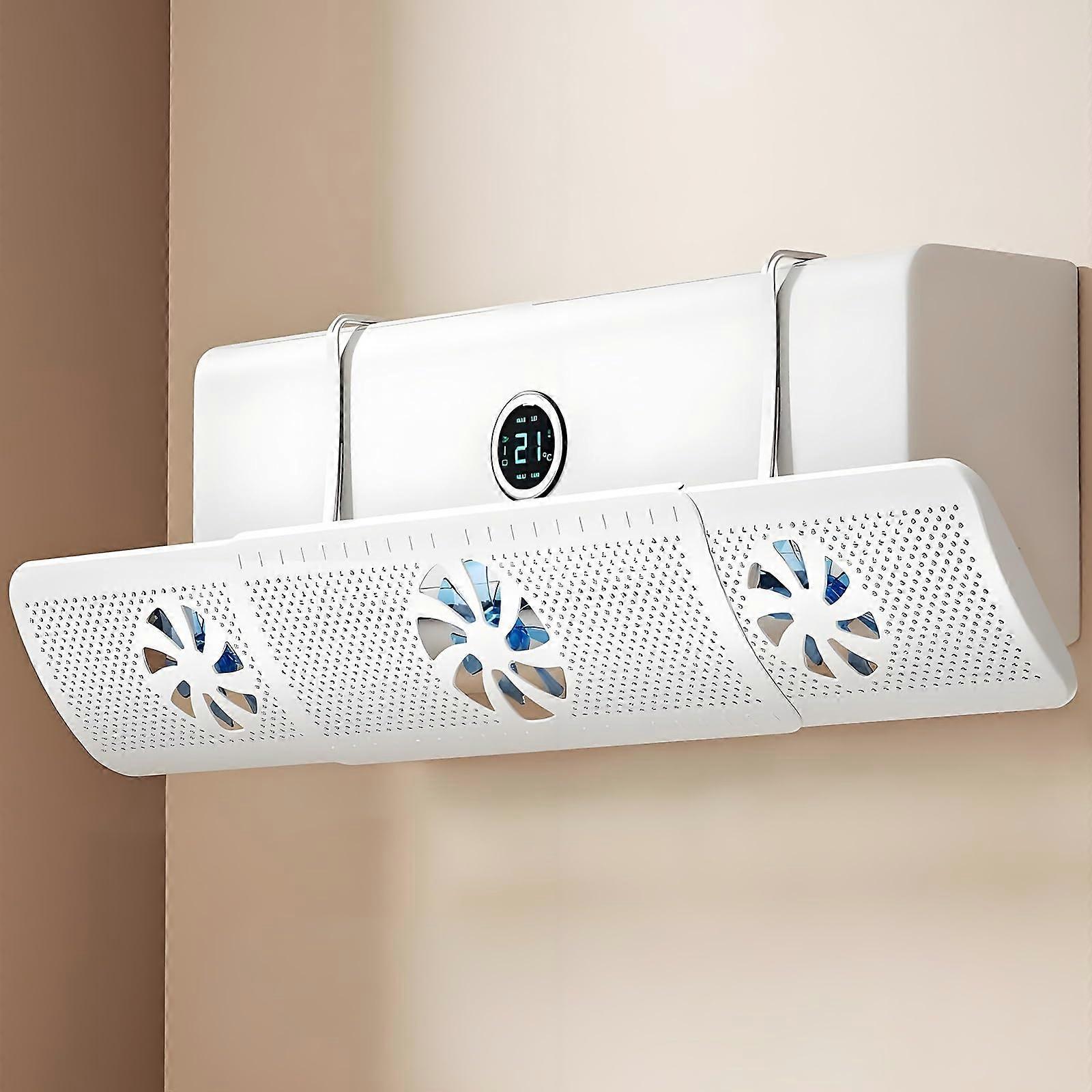 Adjustable Air Conditioner Deflector with 3 Fans for Split AC, Prevents Direct Cold Blowing and Enhances Cooling