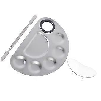 Edelstahl-Nagelkunstpaletten, Beauty-Make-up-Farbmischstäbchen-Set (1 Set)