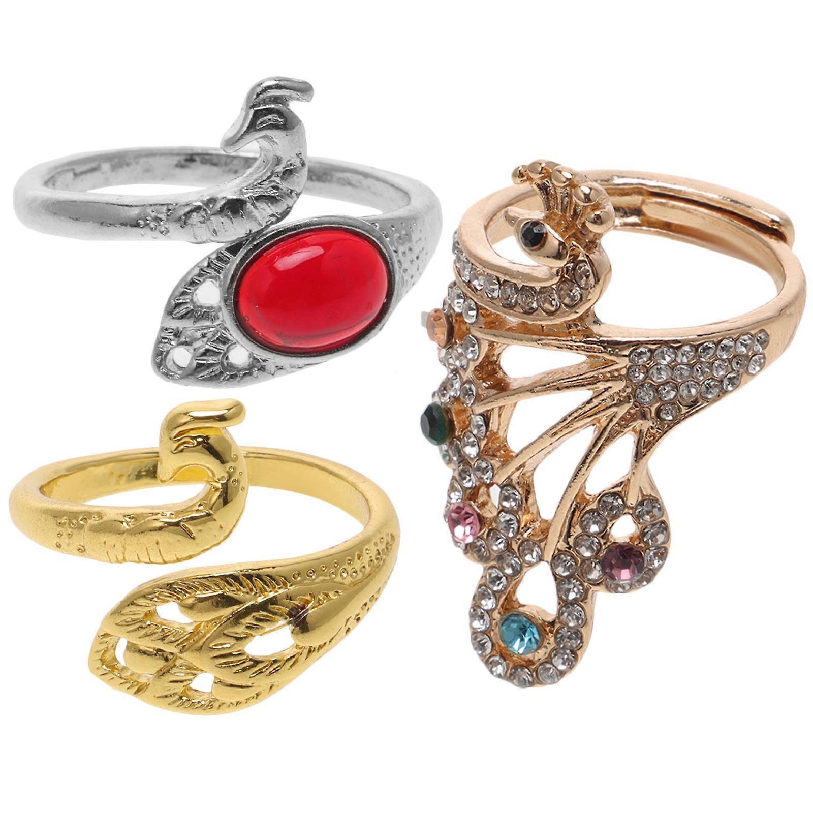 Alloy Crochet Ring Yarn Guide for Knitting Ring Finger 12Pcs Assorted Color