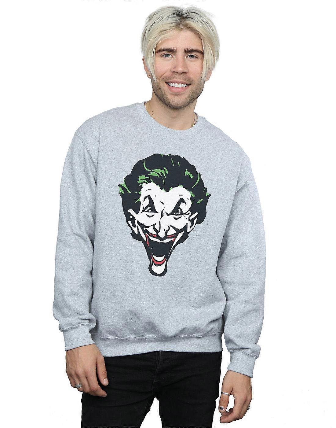 DC Comics Men's The Joker Big Face Sweatshirt