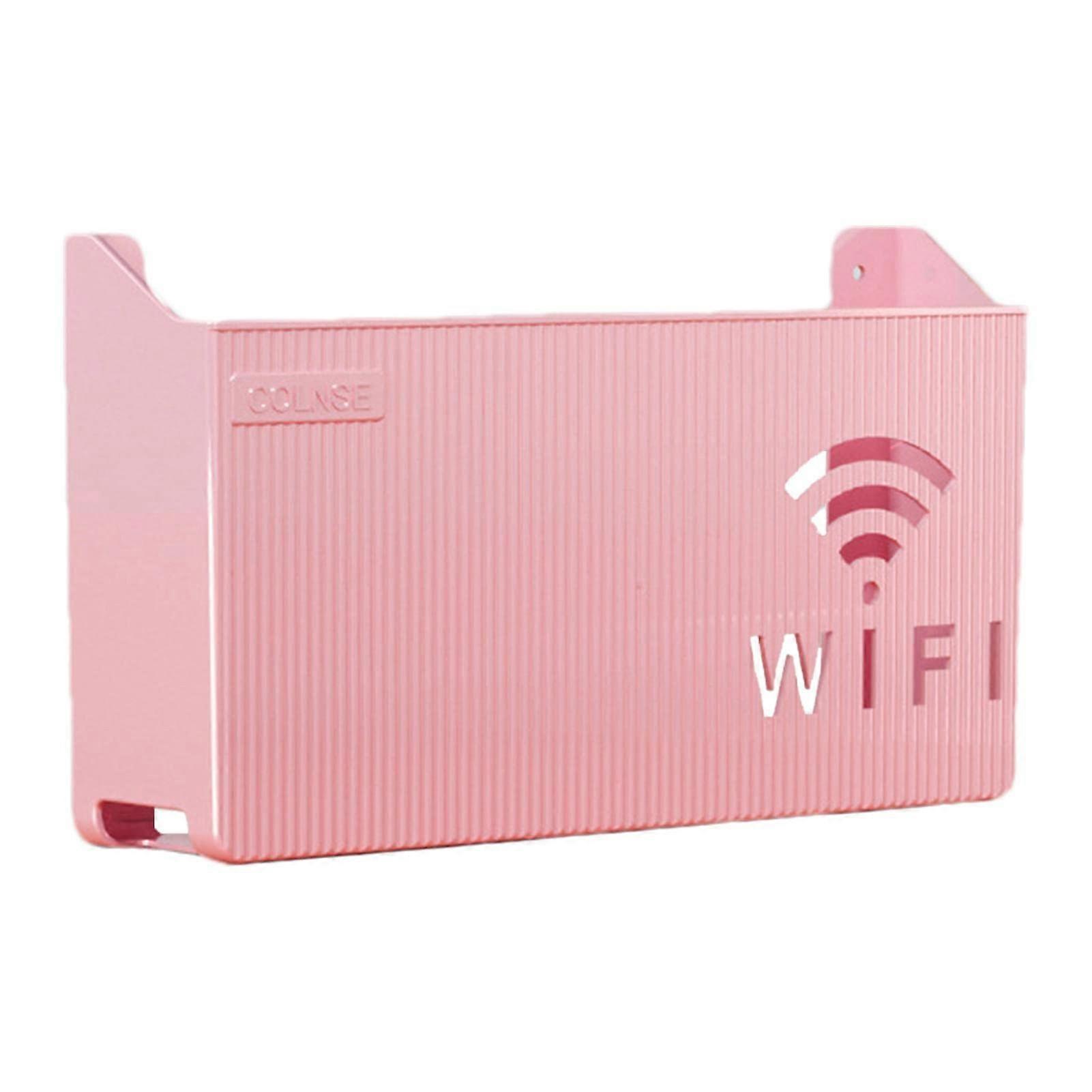 WiFi Router Wall Mount Shelf with Cable Management, Ventilated Cooling and Dustproof Storage Rack