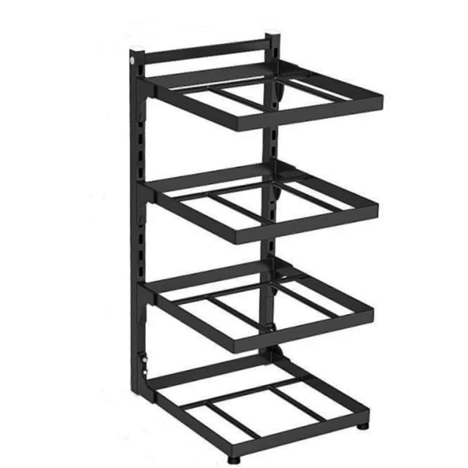 Pot and Pan Organizer Adjustable 4Layer Kitchen Cabinet Rack SpaceSaving Cookware Storage