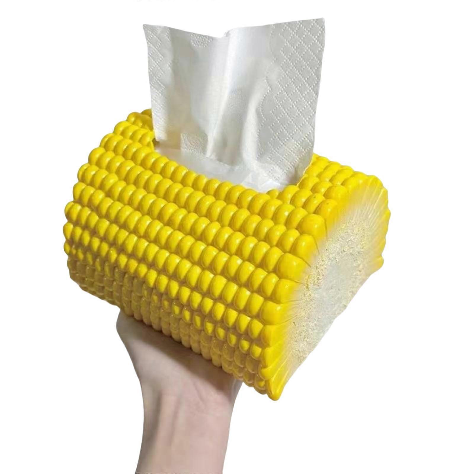 CornInspired Decorative Tissue Box Cover, Compact Durable Holder for Bathroom, Home, Office Countertop