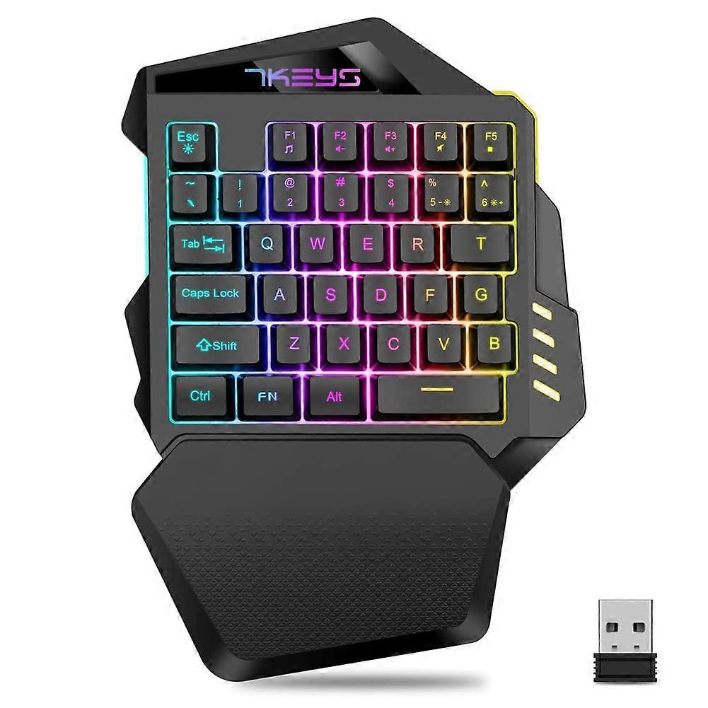 One Hand Mechanical Gaming Keyboard Wireless RGB Backlit Mini Keypad for PC Gaming