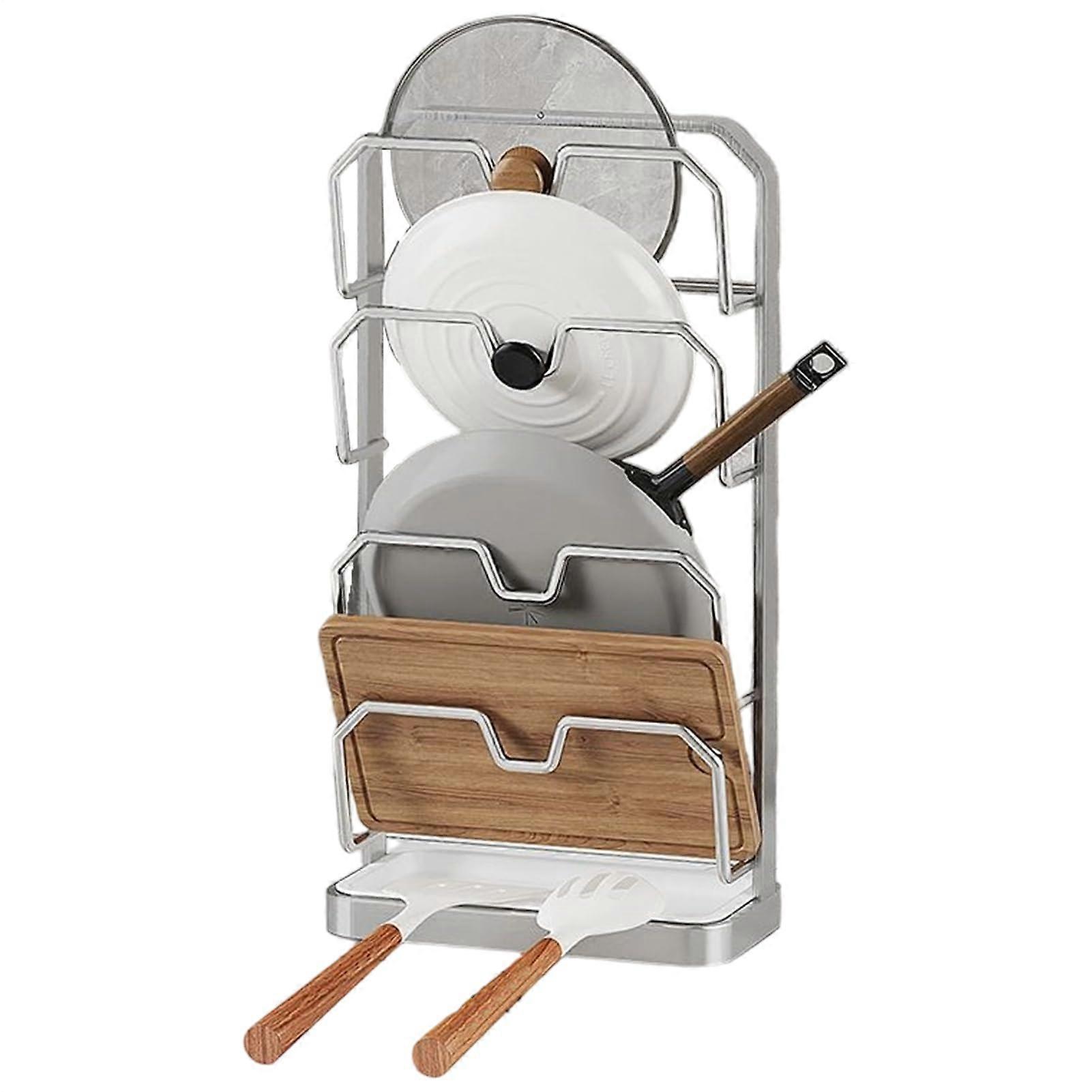 Pot Lid Organizer and Pan Lid Holder, SpaceSaving Vertical Storage for Kitchen Countertop