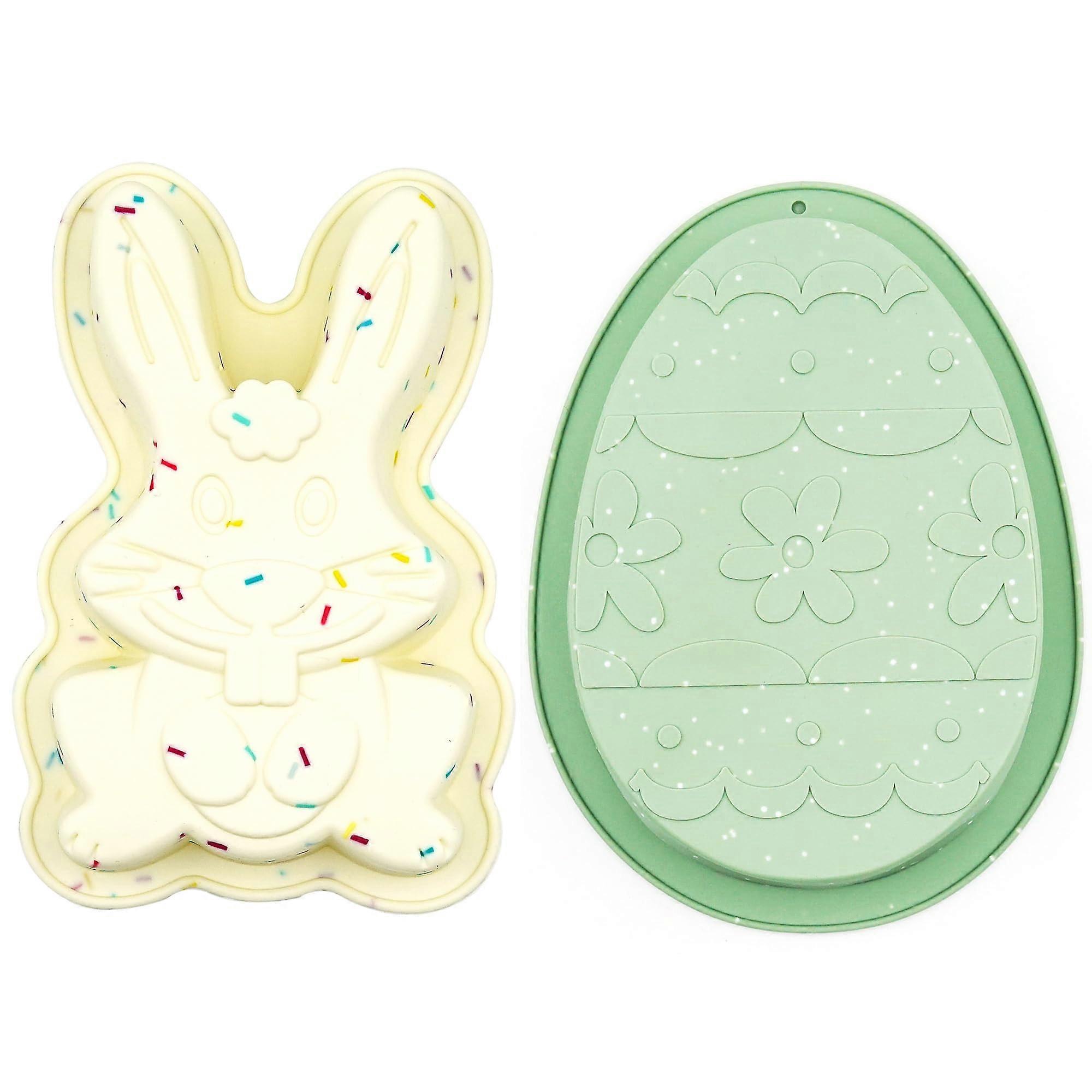 Easter Egg Silicone Mold for Chocolate Candy and Bunny Cake Baking NonStick Oven Safe